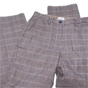 LL Bean Vintage Windowpane Plaid Classic Fit Womans Trousers Size 4 Petite
